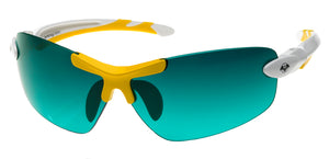 Victory 34 Sunglasses in White/Yellow